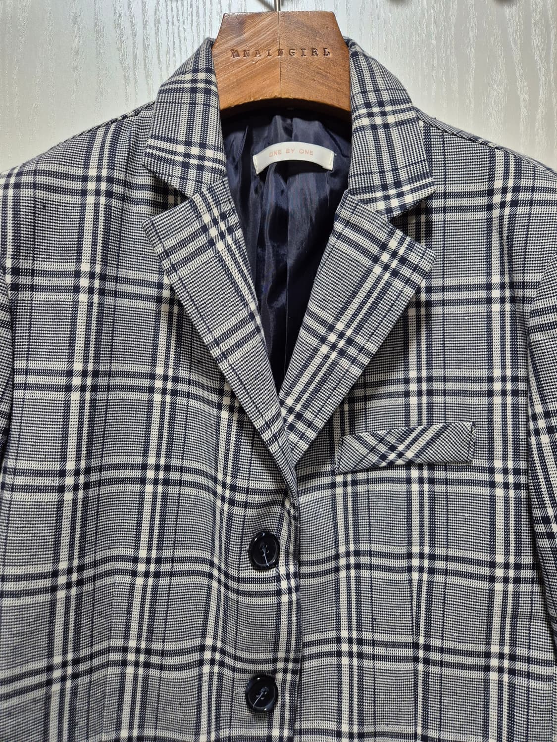 빈티지 체크 패턴 자켓 상품이미지2