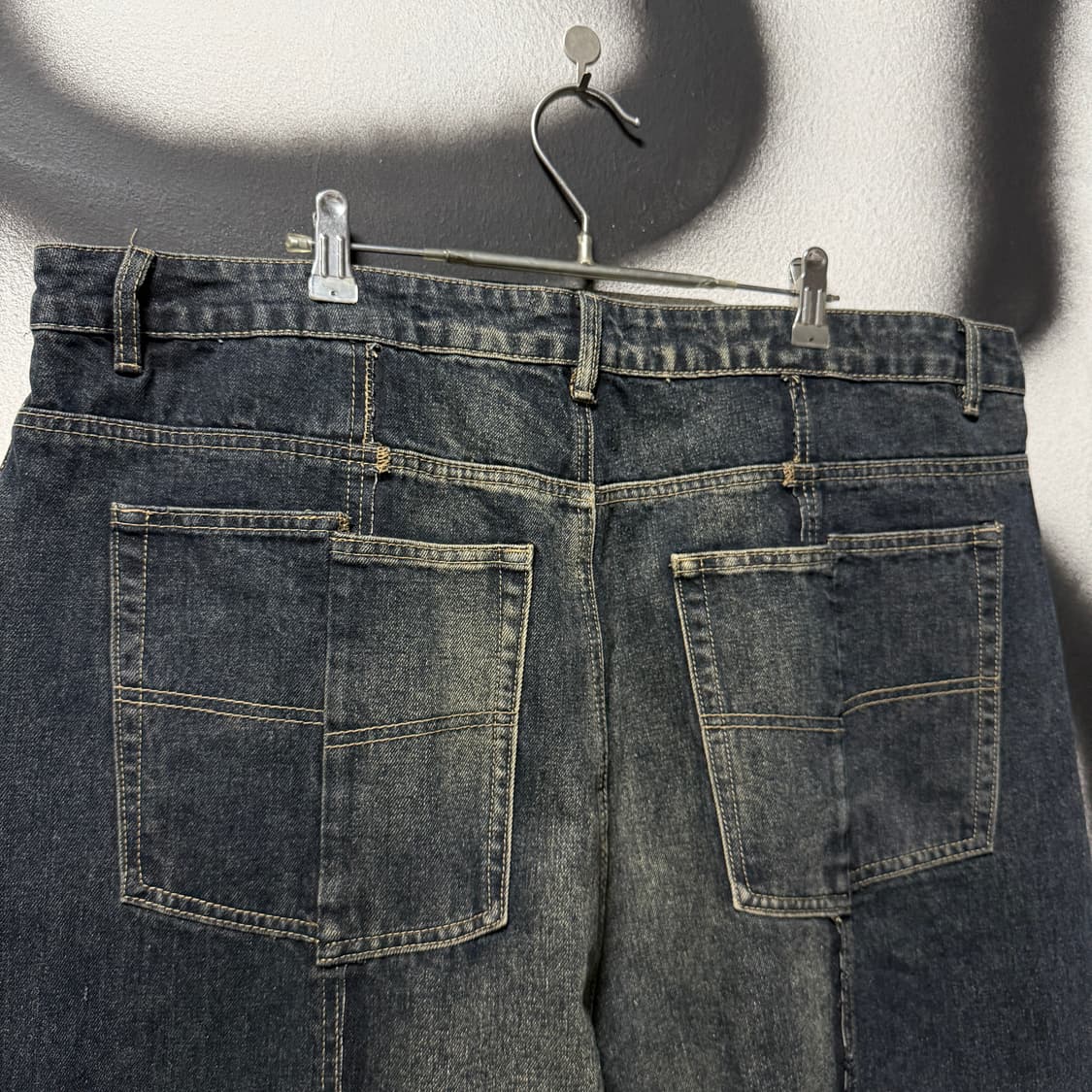 VTG 빈티지 빅사이즈 샌드워싱 디테일 와이드 데님 팬츠 상품이미지5