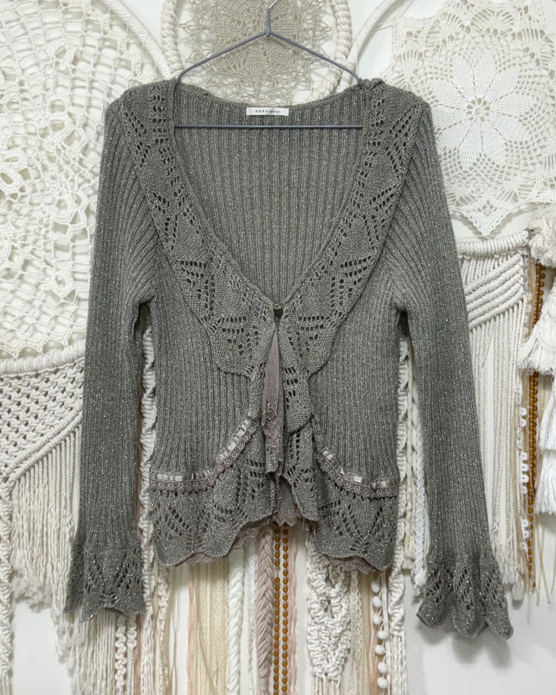 Axes Femme Gray Frill Lace Cardigan 상품이미지1