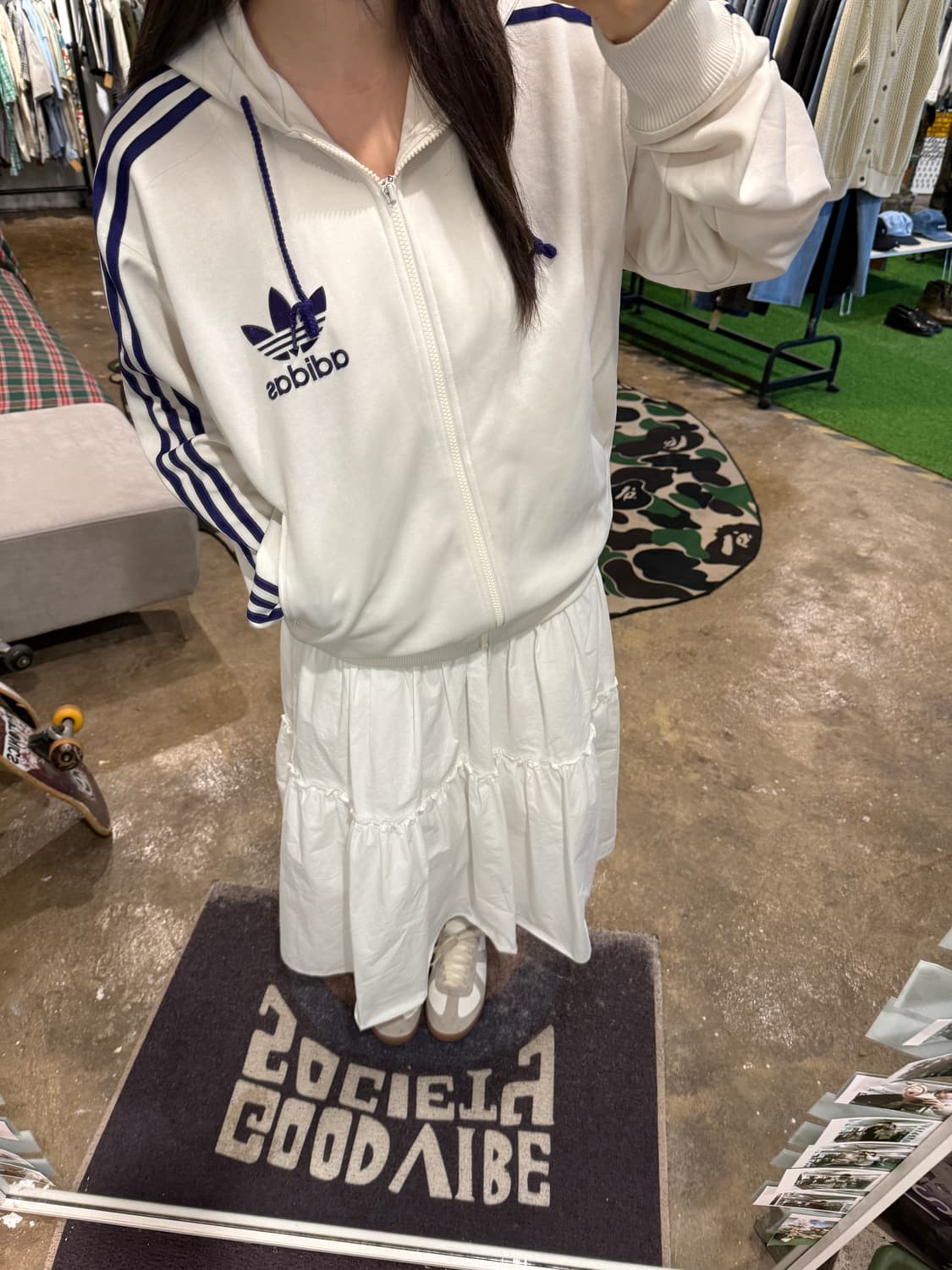 아디다스 00‘s 화이트 퍼플 후드집업 상품이미지6