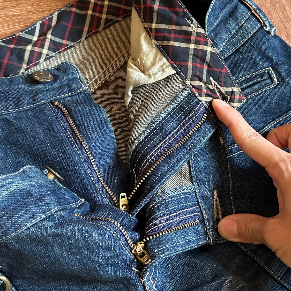 Ppfm double waisted layerd denim pants 상품이미지4