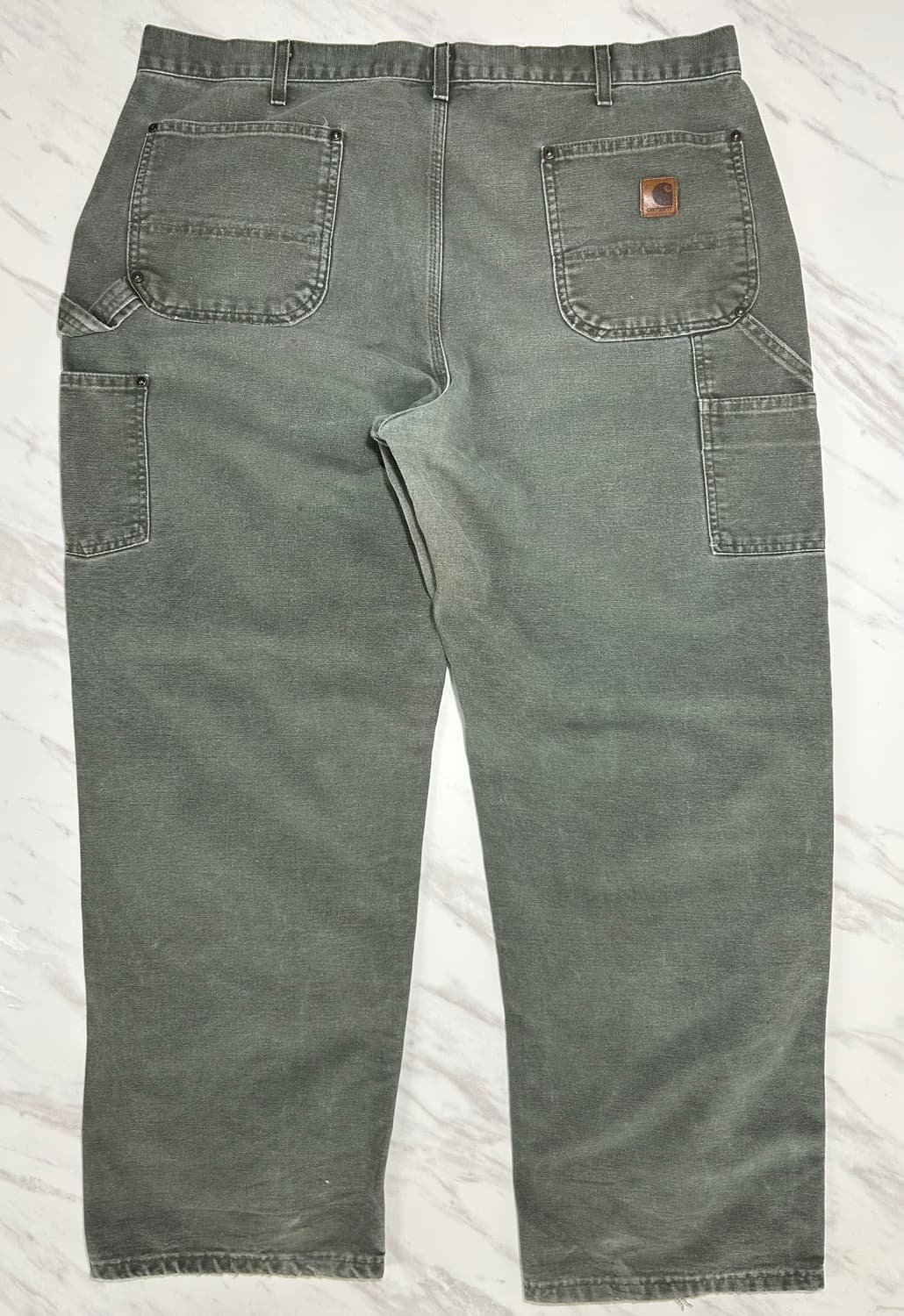 🌿 90s 칼하트 더블니 캔버스 모스그린 38x32size 상품이미지3