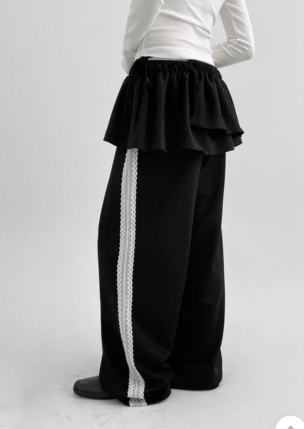 블랙업 레엇 셔링 레이어드 랩스커트 상품이미지3