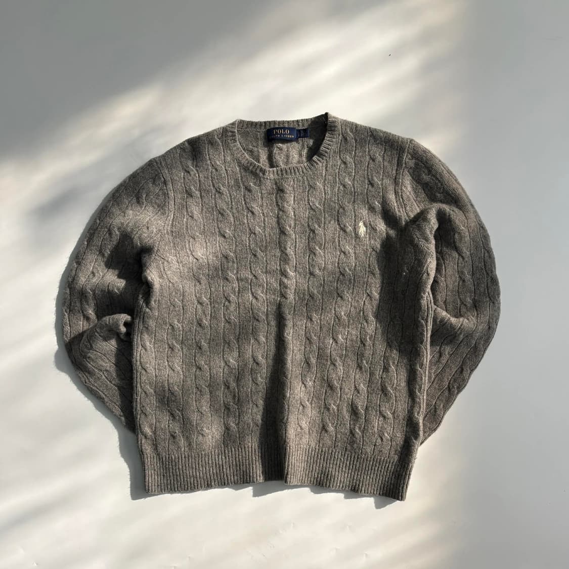 폴로 랄프로렌 신형 라벨 걸즈 케이블 울 캐시미어 크루넥 니트(L) 상품이미지2