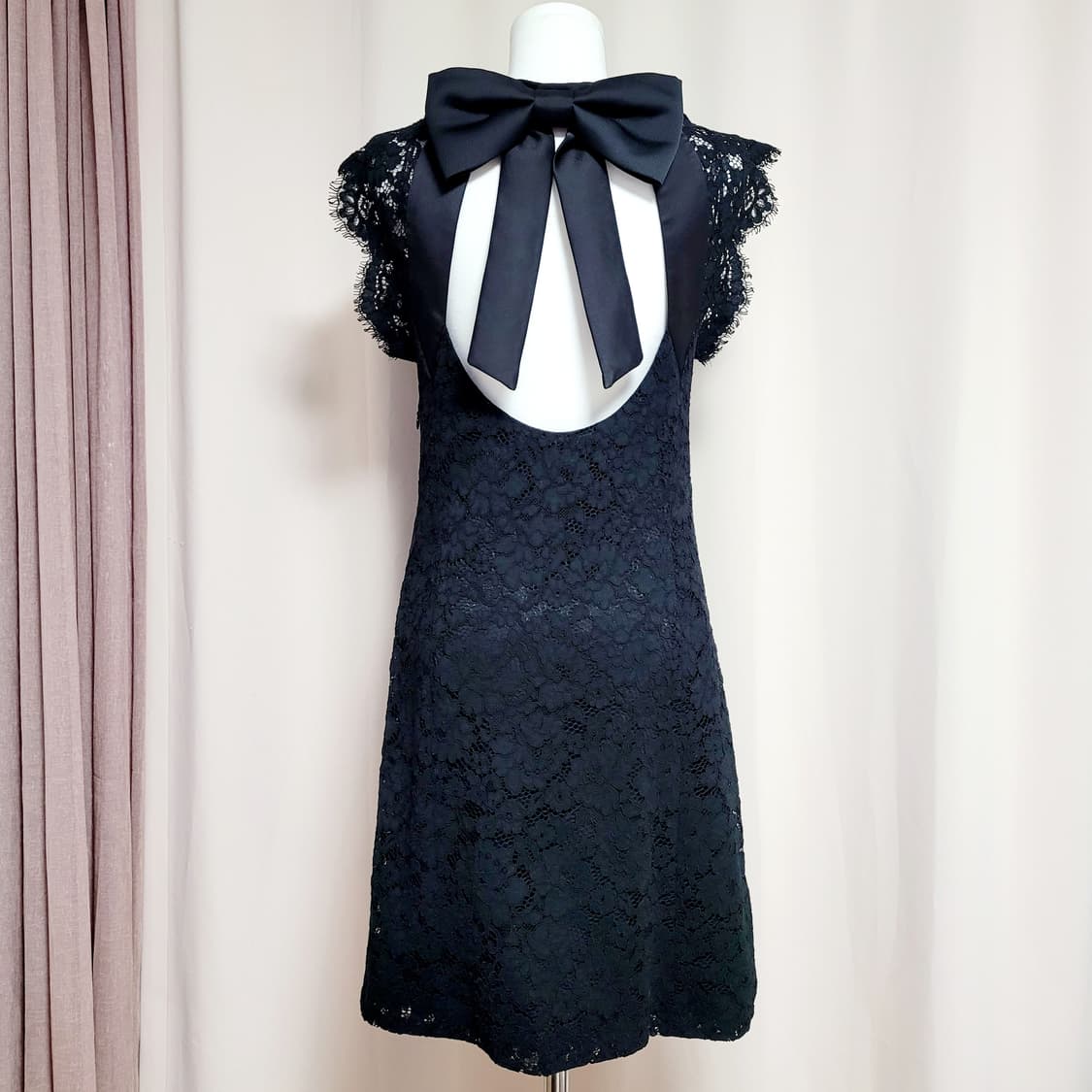 클로디피에로 원피스 드레스 리본 백트임 펀칭레이스 (55) 상태최상 상품이미지1