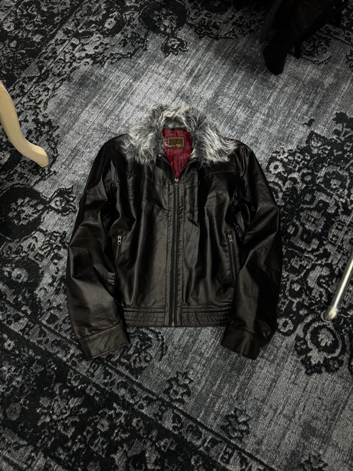 Agate 00s vkei trimming fur faux leather 상품이미지2