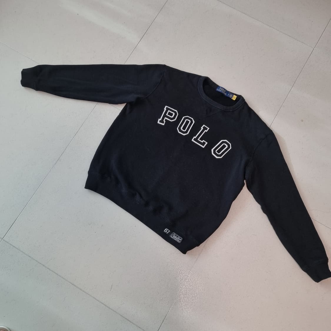 폴로 블랙 로고 맨투맨 티셔츠 s 상품이미지2