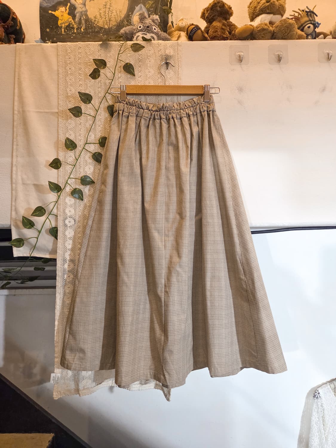 체크 롱스커트 상품이미지4