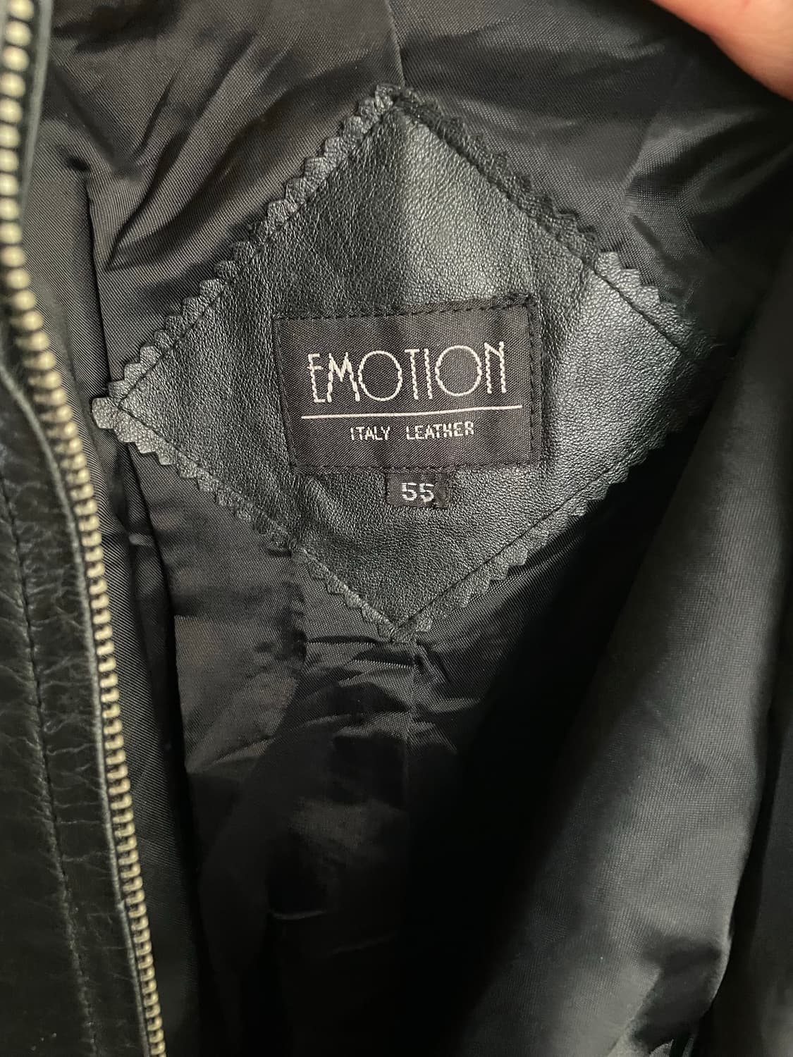 emotion leather 하이넥 레더집업 상품이미지6