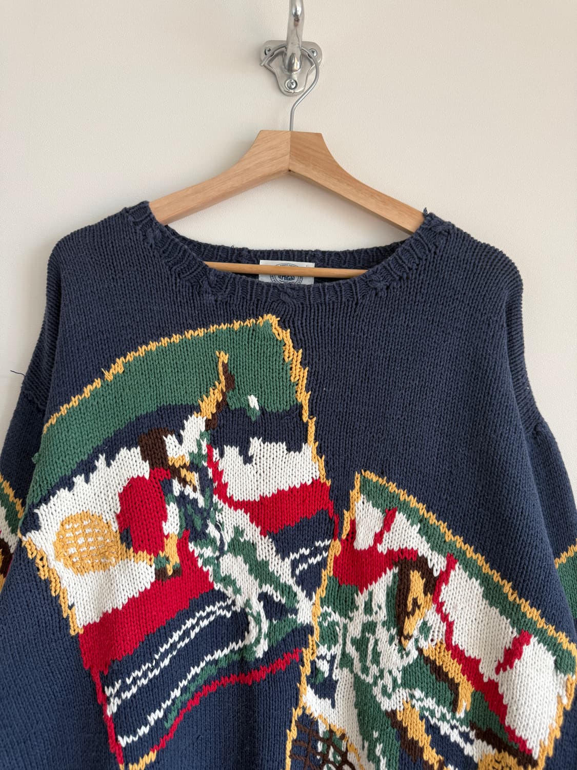 90's 제이프레스(J.PRESS) 핸드메이드 코튼 니트(반도 라이센스) 상품이미지2