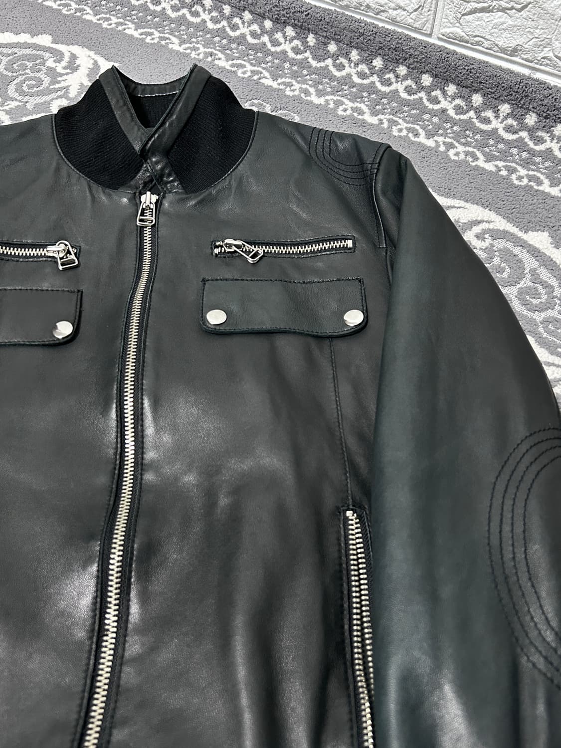 램스킨 레더 카라 자켓  상품이미지5