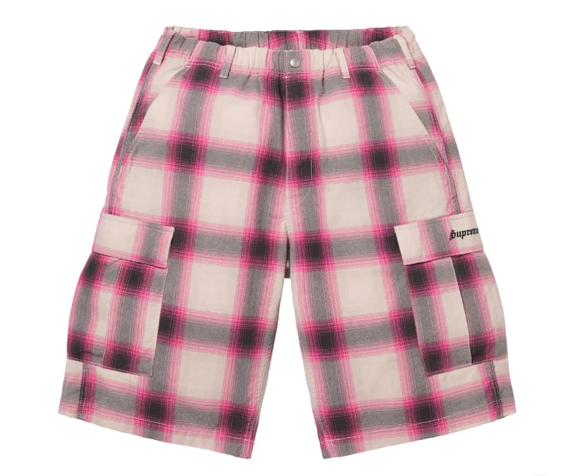 Supreme 25ss 슈프림 쉐도우 플레이드 카고 쇼츠 핑크 팬츠 M 상품이미지1