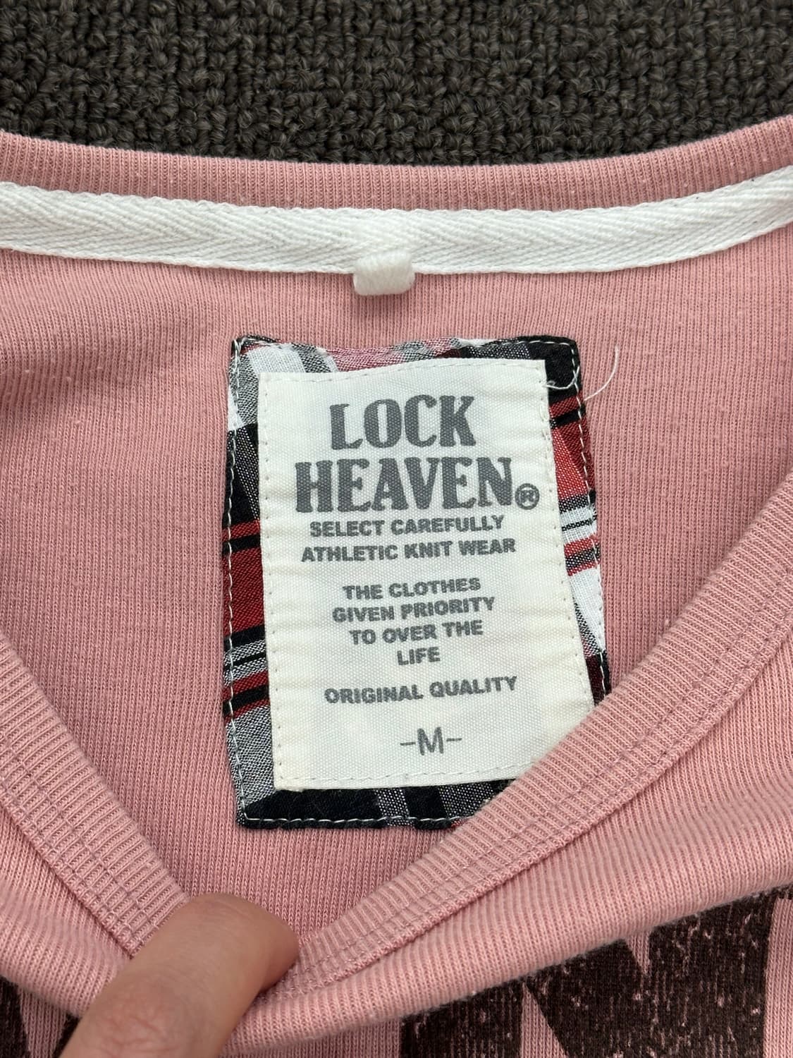 M)Lock heaven 빈티지 여성 핑크 레터링 긴팔 (이염) 상품이미지3