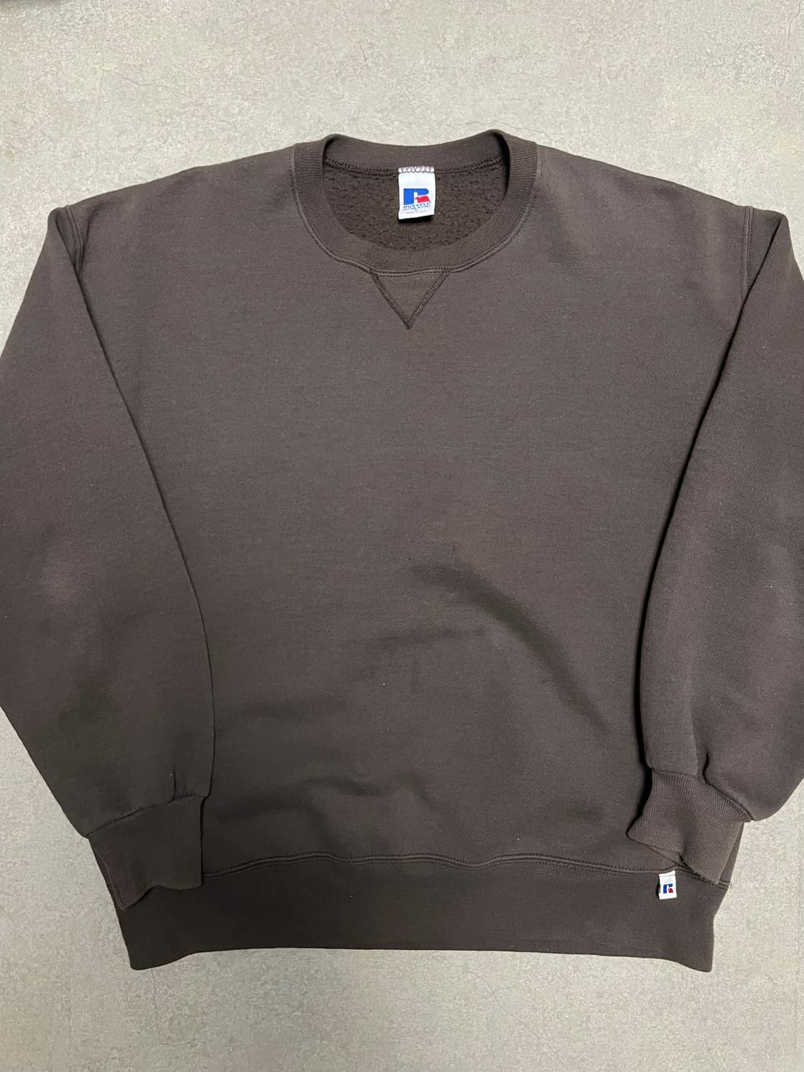 90s USA 러셀 RUSSELL 브라운 스웻 셔츠 맨투맨 상품이미지1