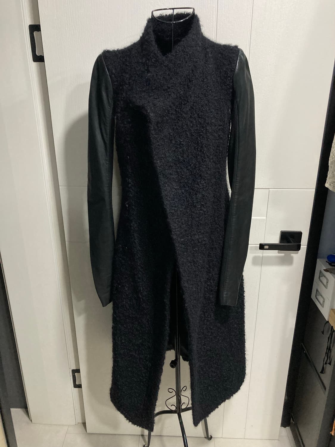 2010s 릭오웬스 모헤어 가죽 코트 상품이미지4