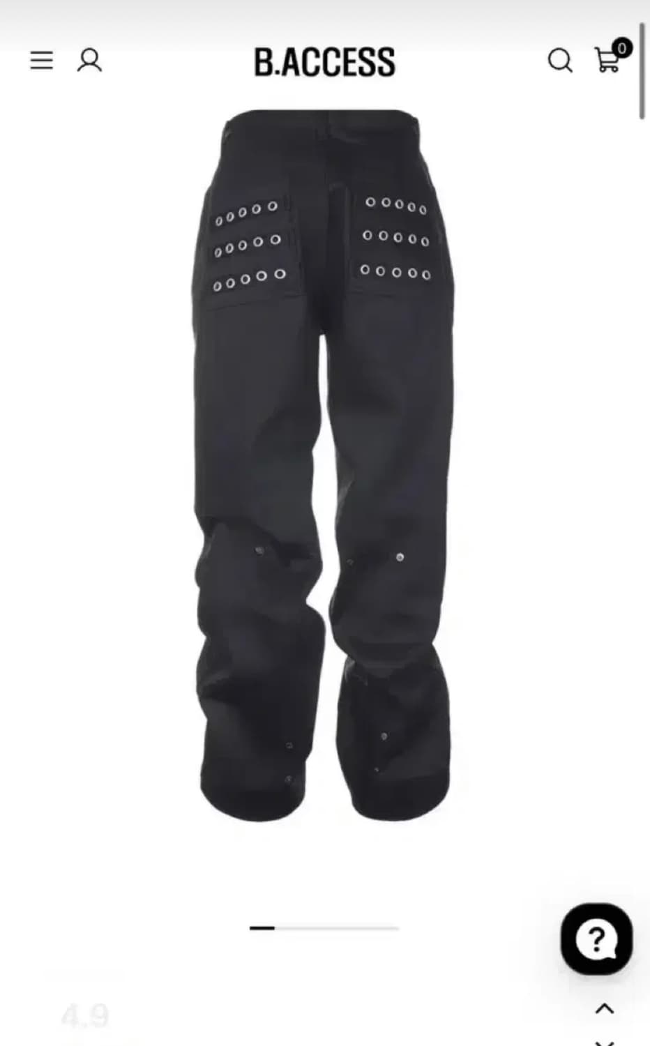 비엑세스 Eyelet Button Black Jeans  2 상품이미지1