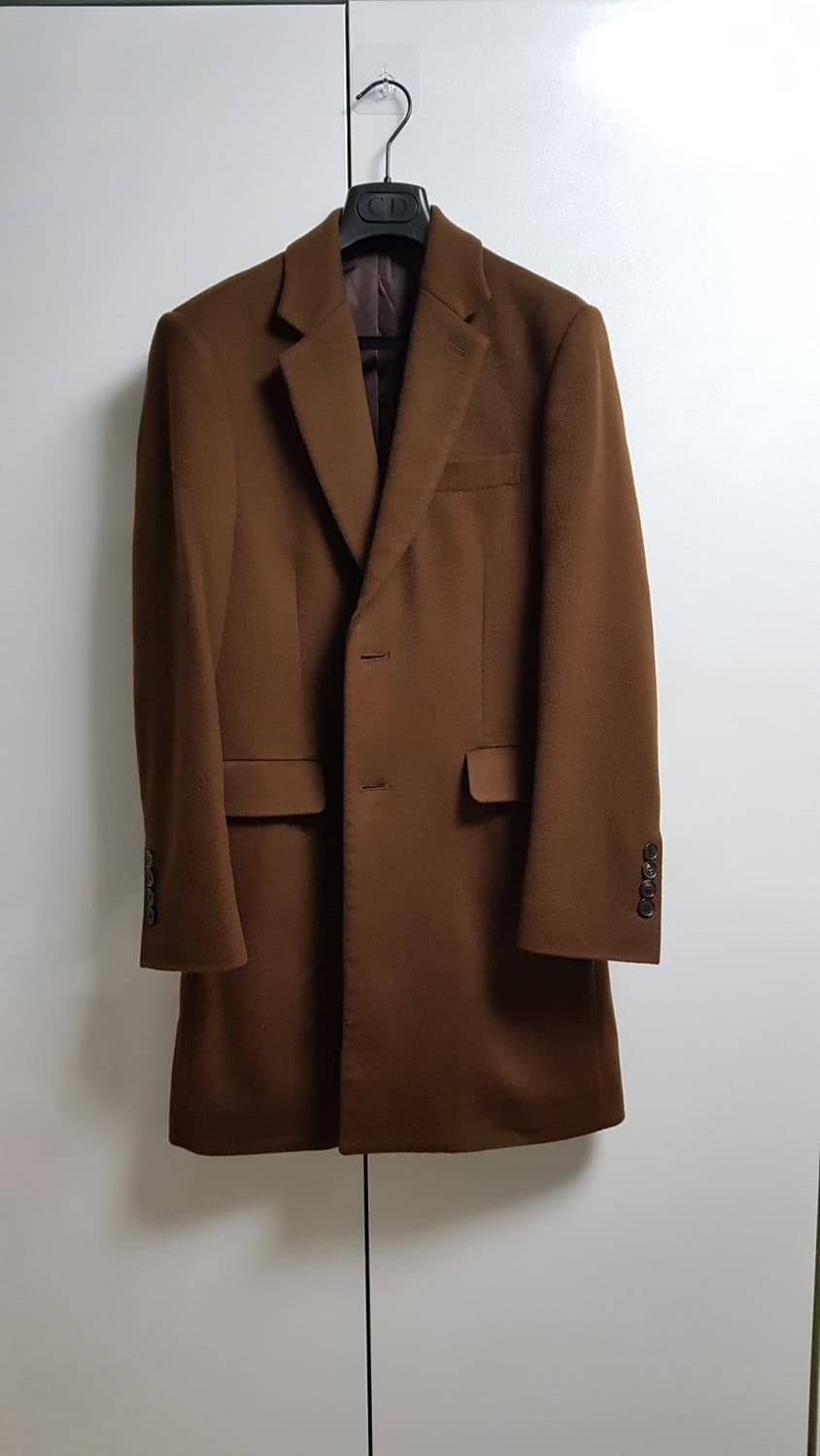 지이크 콜롬보 캐시미어 100% 다크 브라운 싱글코트 상품이미지2