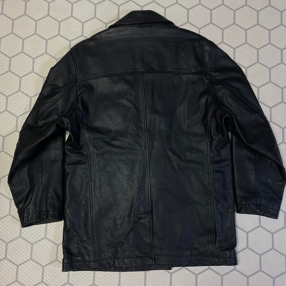 (M) 90s 갭 레더 피코트 블랙 올드갭 상품이미지8