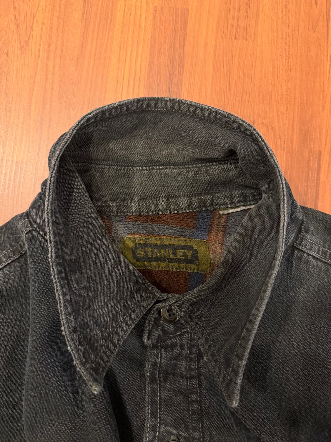 Stanley 빈티지 흑청 데님 플란넬 셔츠 상품이미지9