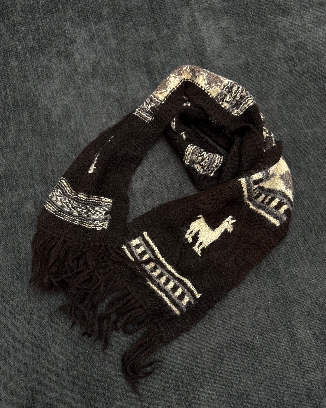 빈티지 알파카 패턴 머플러 상품이미지1