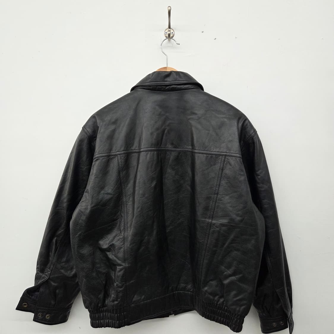 블랙 양가죽 봄버 자켓 남성 XL 상품이미지4