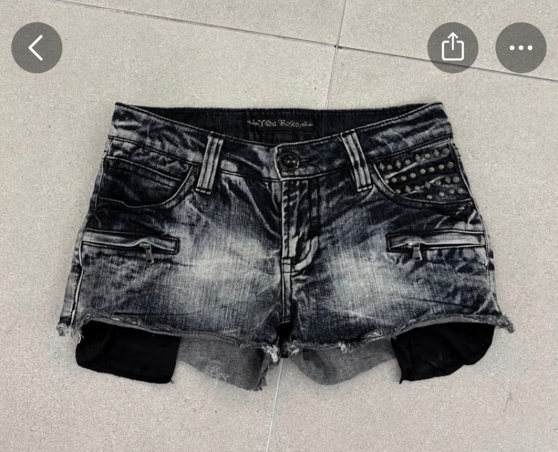 착샷ㅇ 펑크 스터드 워싱 반바지 상품이미지1