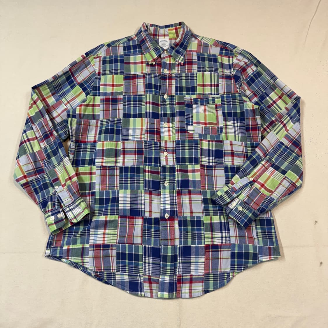 L) 브룩스 브라더스 리젠트핏 멀티 컬러 패치워크 셔츠 상품이미지1