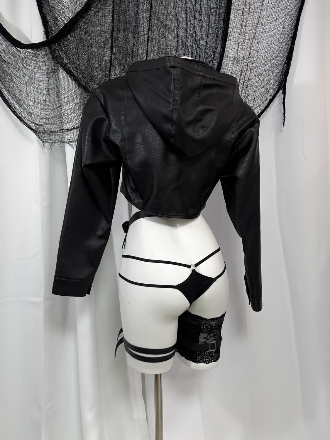 leather hood jacket 상품이미지4