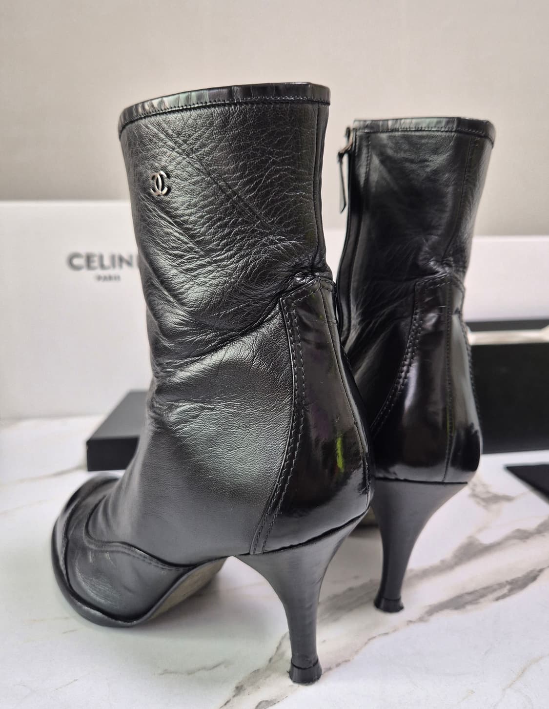 (정품) 샤넬 CC 로고 여성 앵클부츠 38 상품이미지8