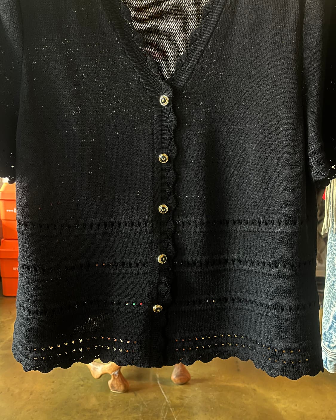 ST. JOHN Summer Lace Black Cardigan  상품이미지4