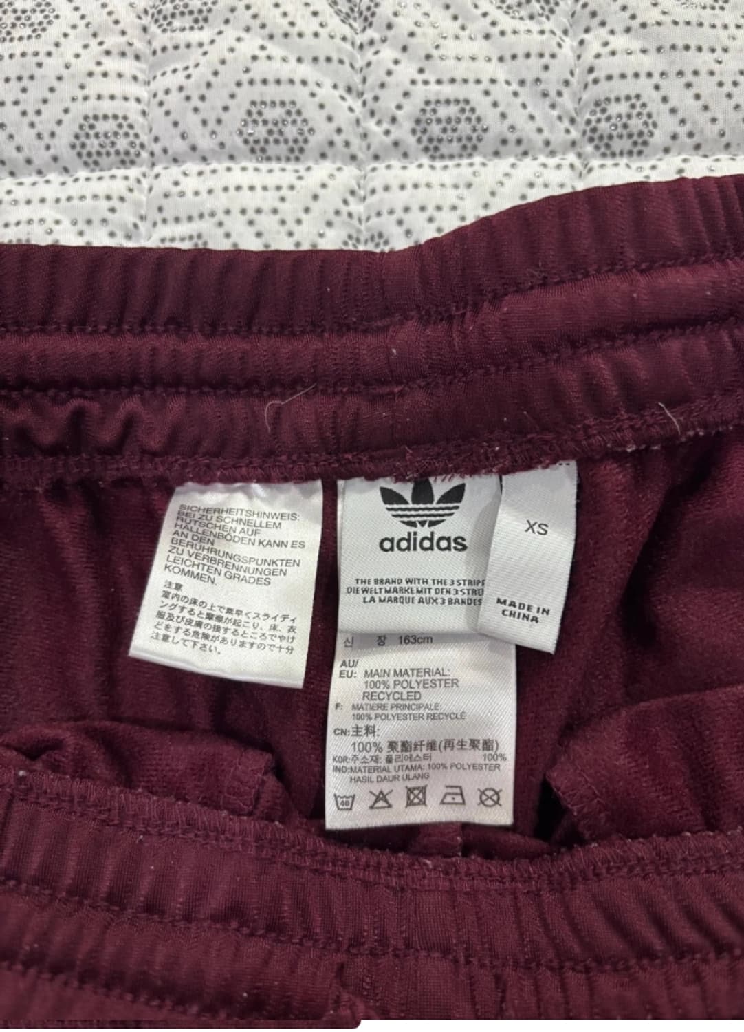 아디다스 버건디 배기 트랙 팬츠 XS 상품이미지7