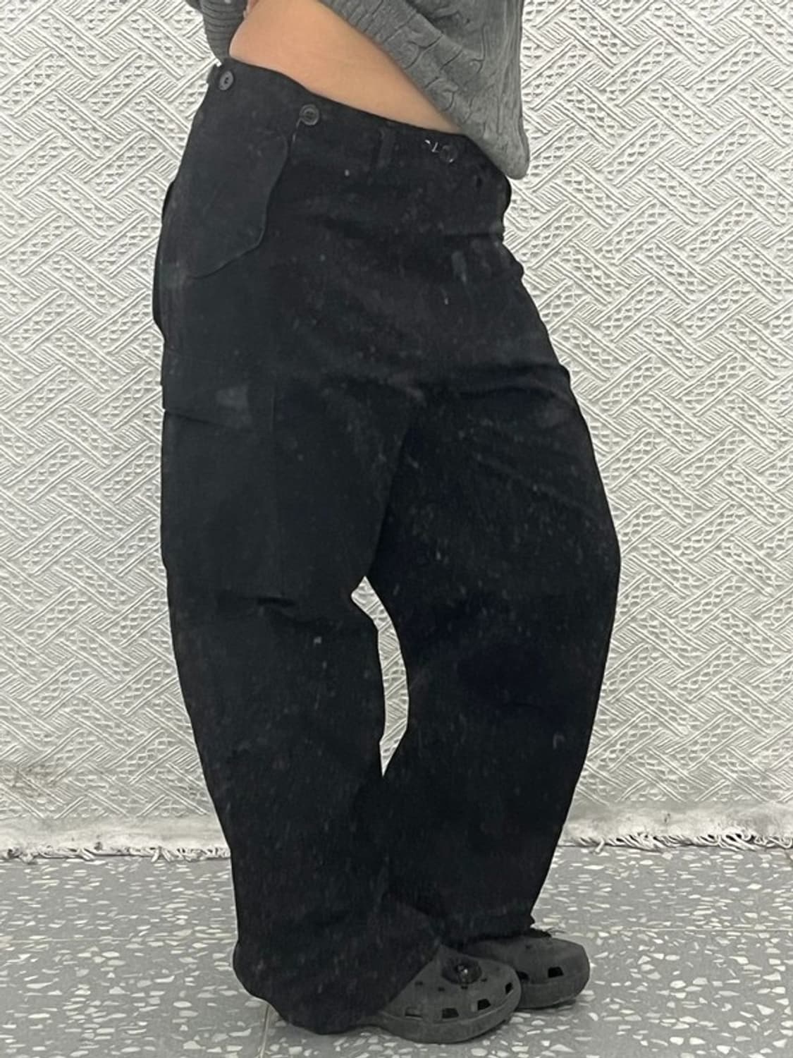 빈티지 올드스쿨 와이드 블랙 카고 팬츠 L C06424 상품이미지1