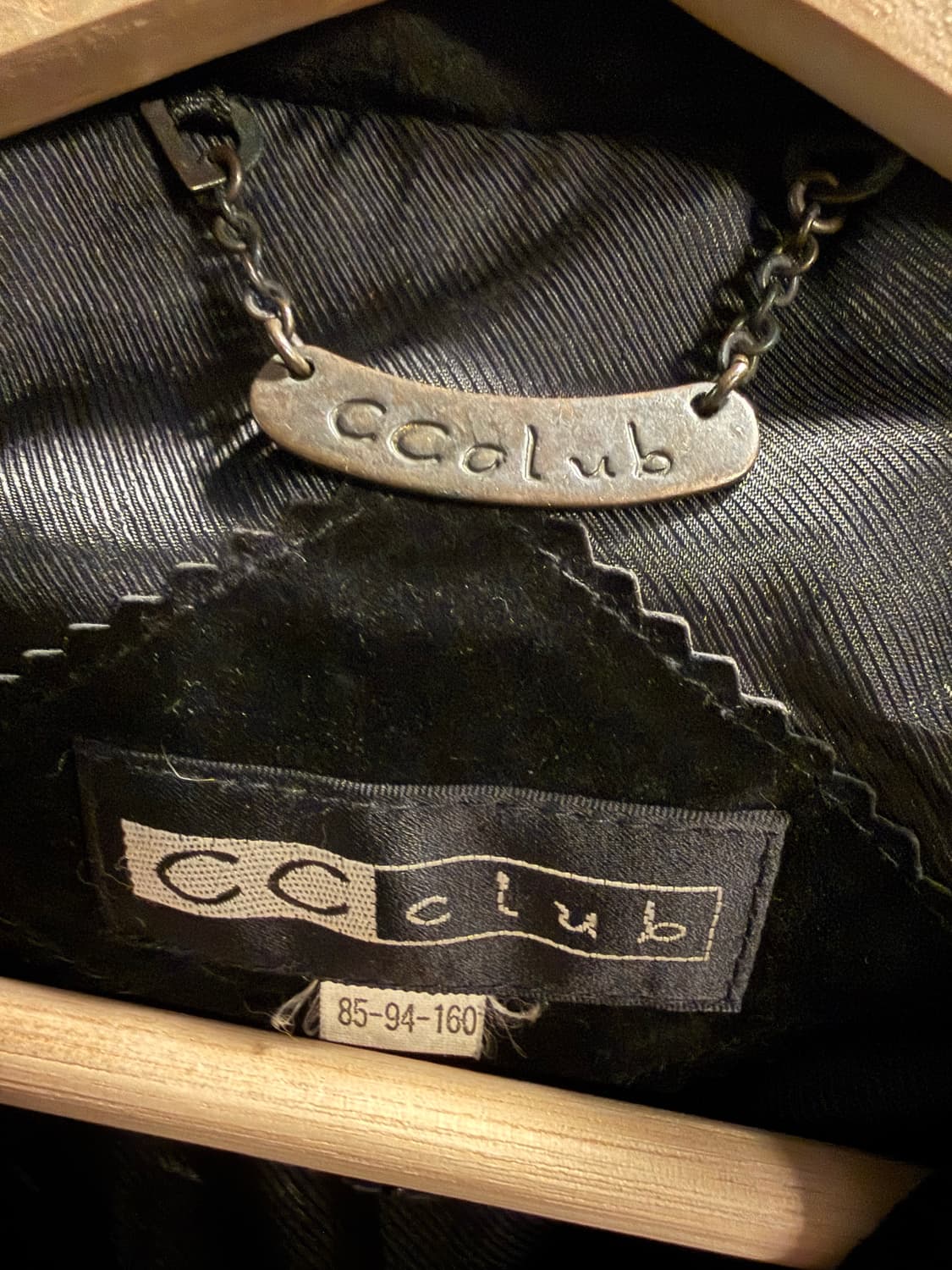 S 씨씨클럽 CC club 돈피 스웨이드 하프 코트 블랙 상품이미지6