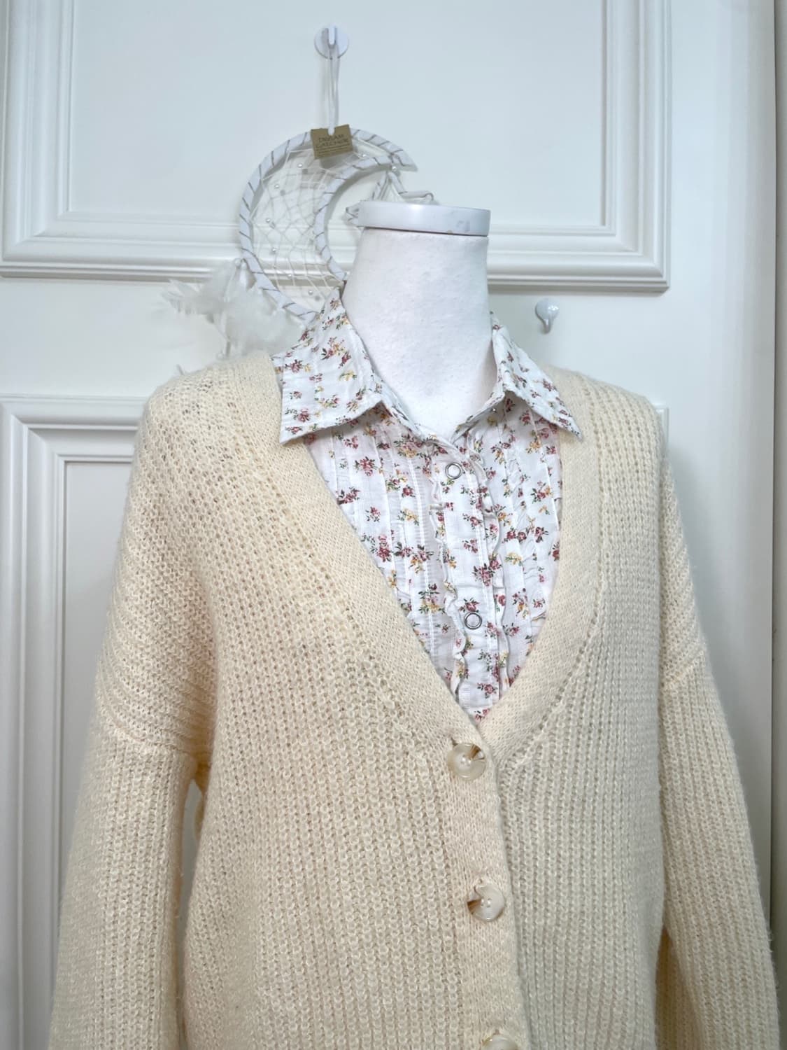 SM2 butter cream basic waffle cardigan 상품이미지6
