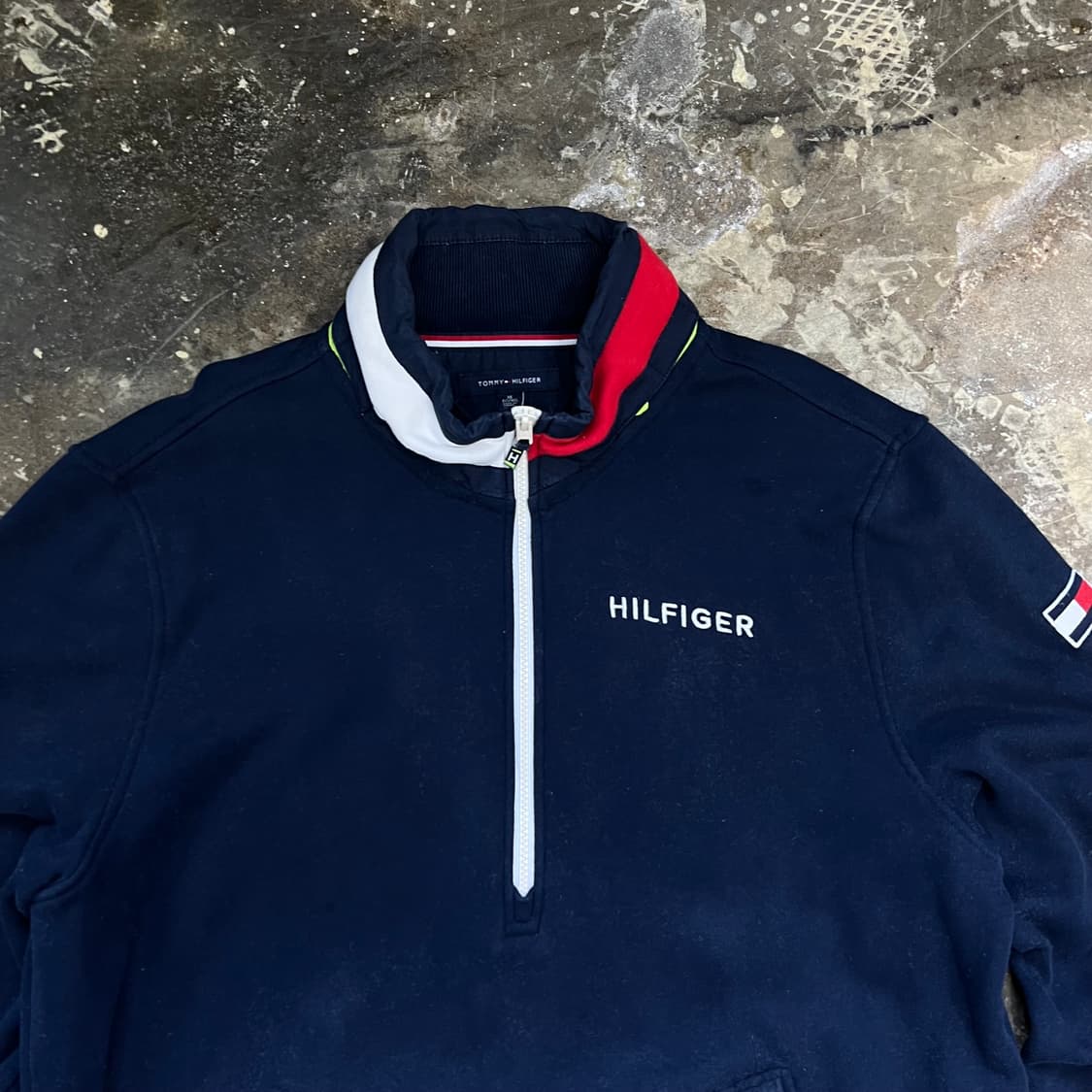 XL) 타미힐피거 하프집업 맨투맨 티셔츠 맨투맨티 올드스쿨 스트릿패션 상품이미지2