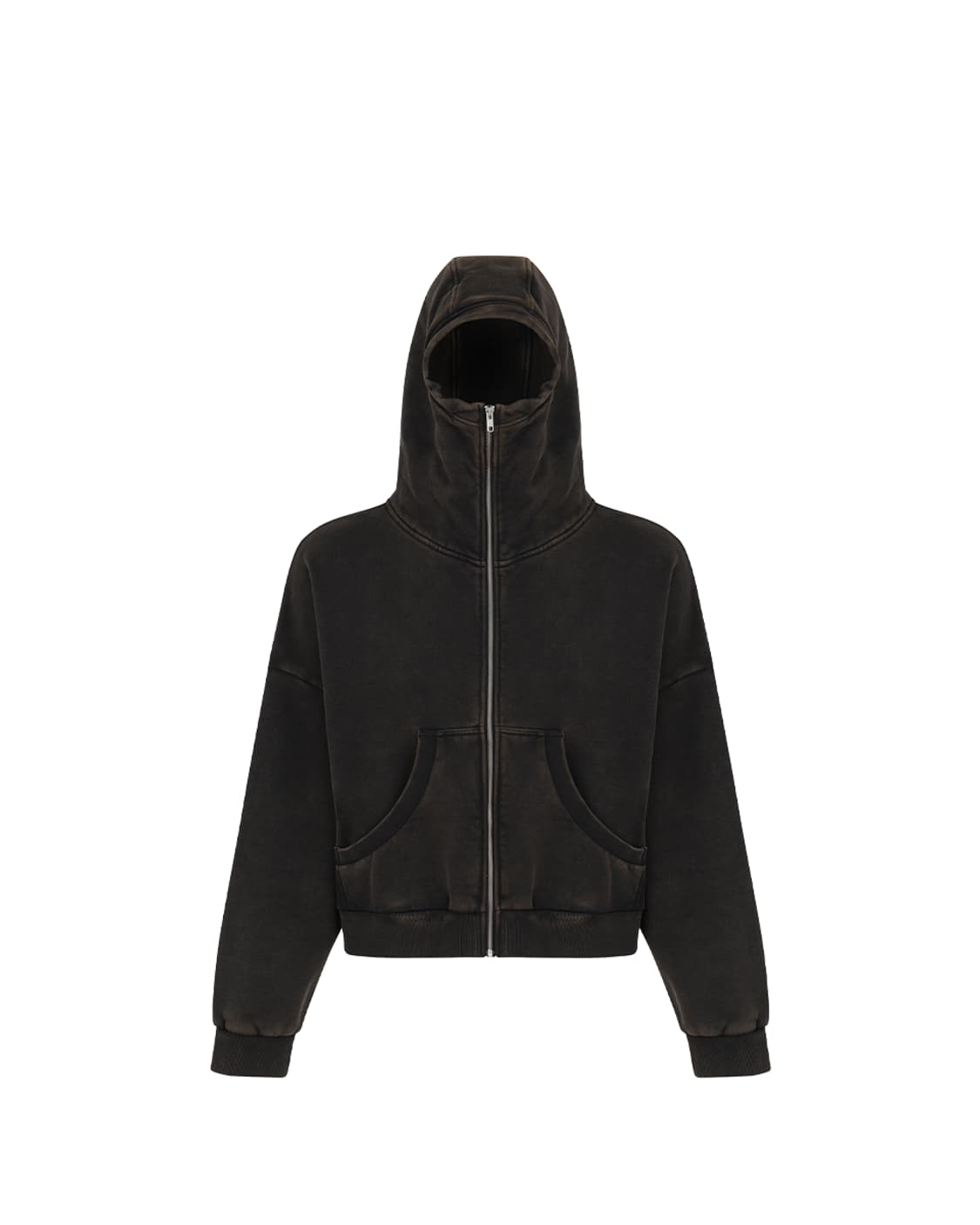엔타이어스튜디오 후드 풀 집업 워시드 블랙 상품이미지1