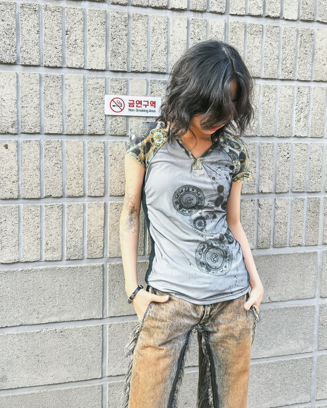 오즈온 고딕 디테일 매쉬탑 상품이미지2