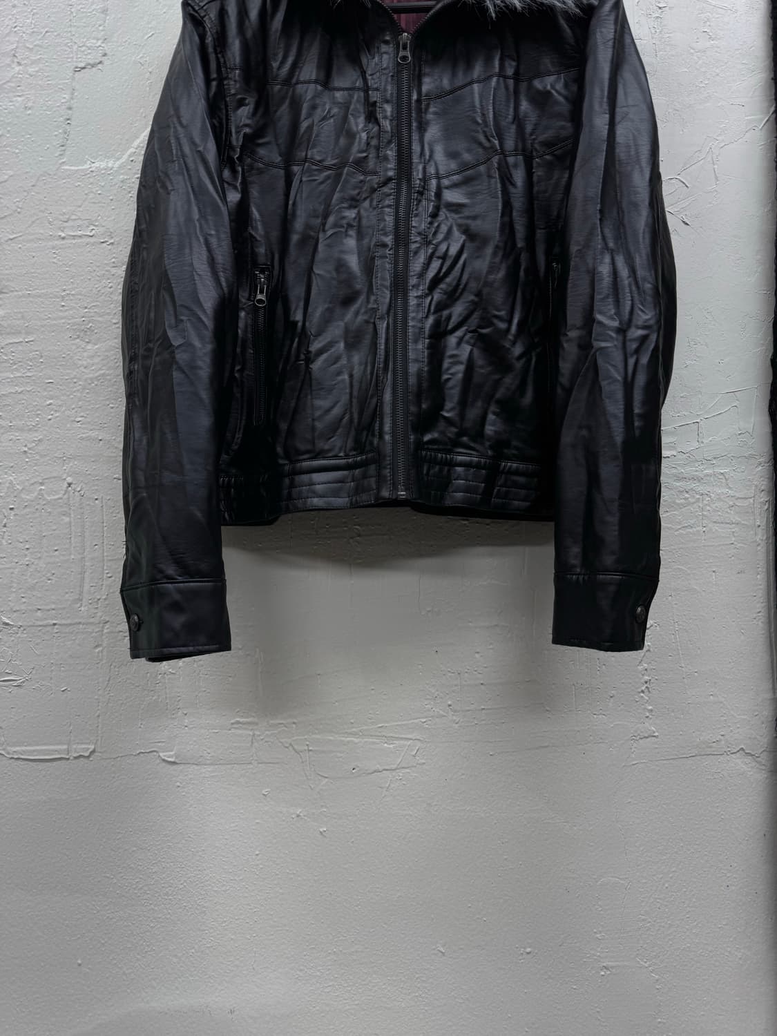 Agate 00s vkei trimming fur faux leather 상품이미지7