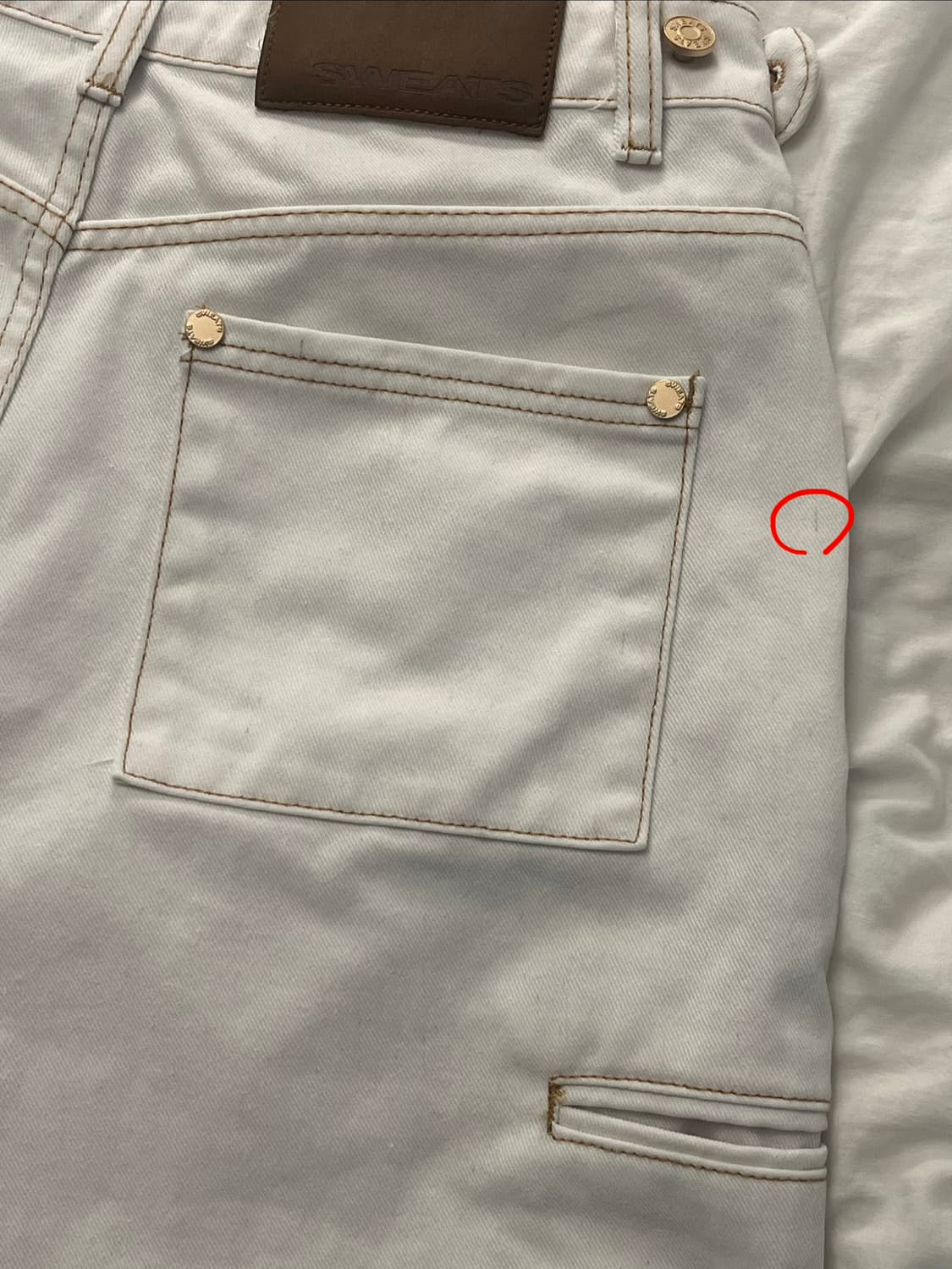 SWEATSCOLLECTIVE 배기 데님 화이트 M 상품이미지8