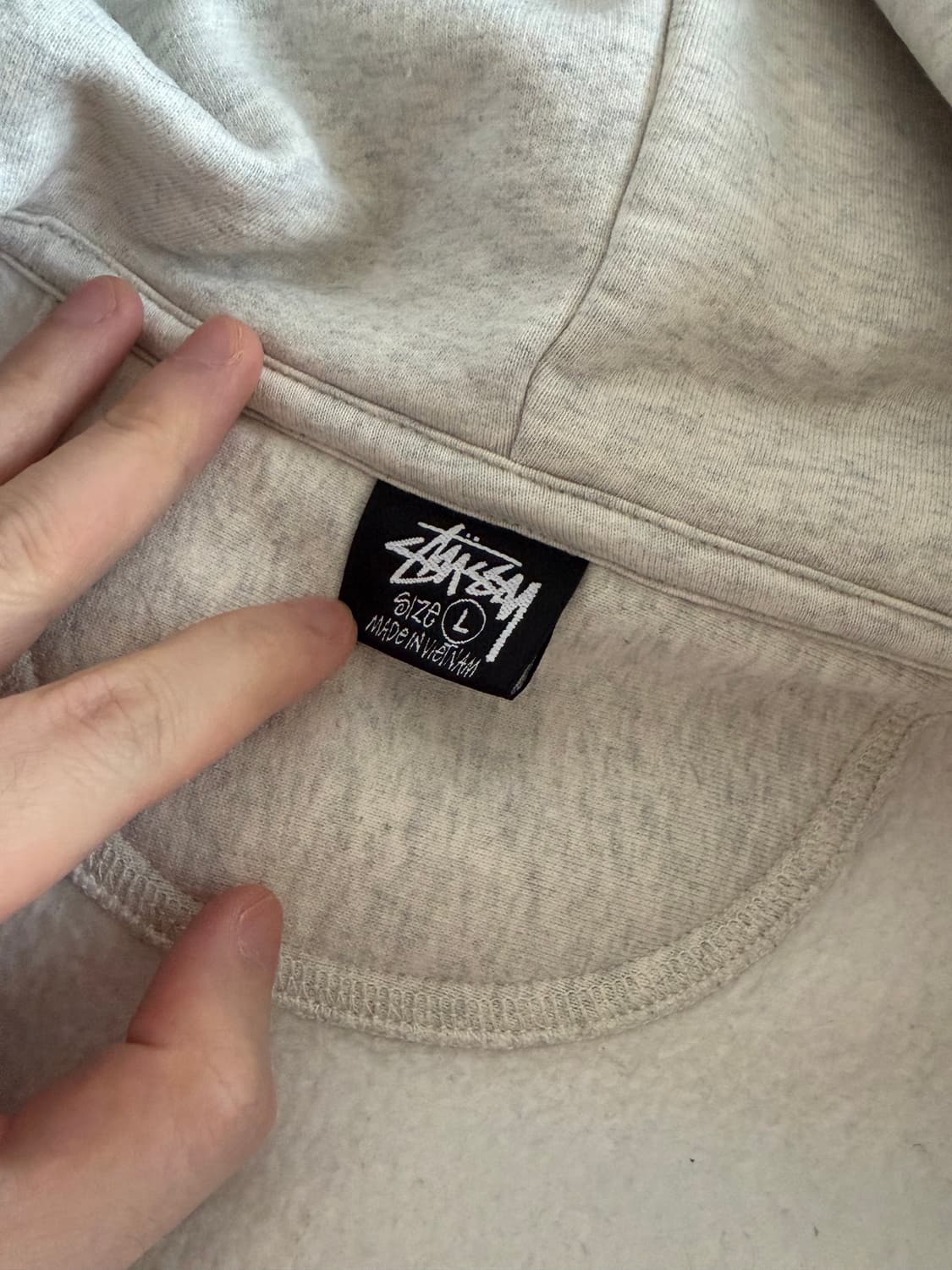 스투시 베이직 후드집업 애쉬 헤더 L 상품이미지3