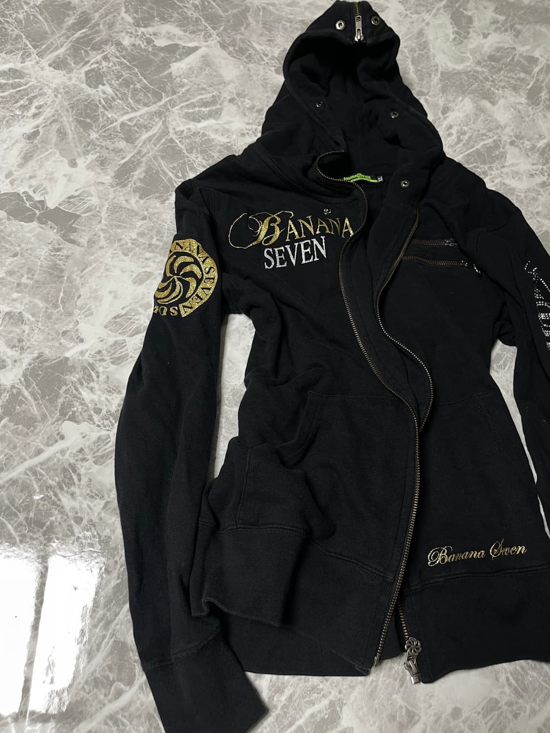 (Banana seven)y2k printing zip up hoody 상품이미지2
