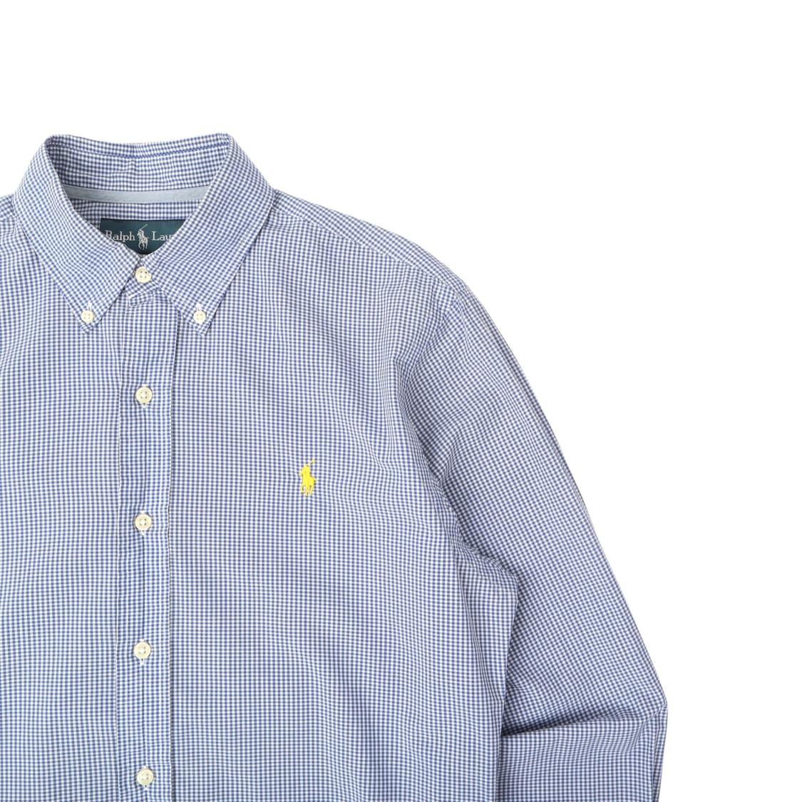 폴로 랄프로렌 블루 깅엄체크 코튼 셔츠 상품이미지3