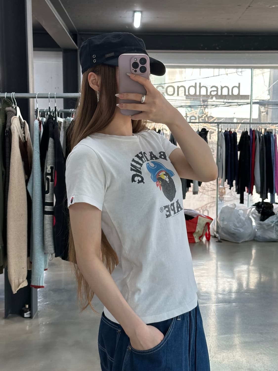 베이프 PIRATE 해적캡틴 컬리지 반팔티 상품이미지1