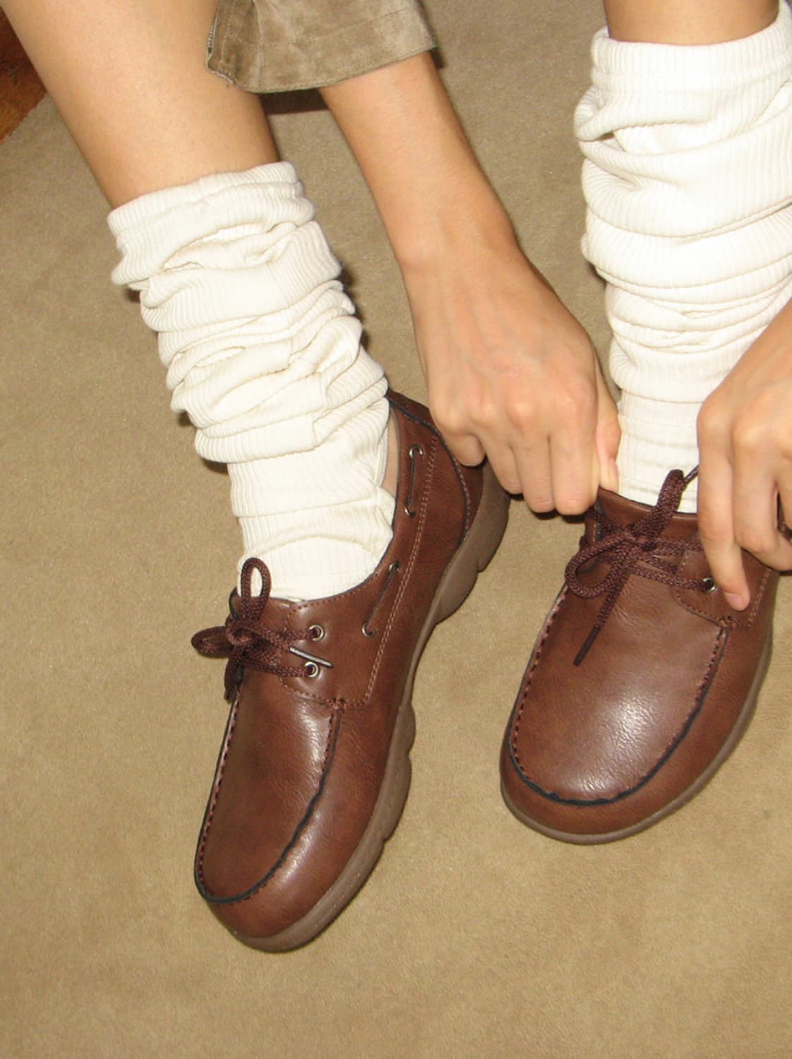 포기무디 Boat 0019. Cloud Rubber Sole Brown 상품이미지2