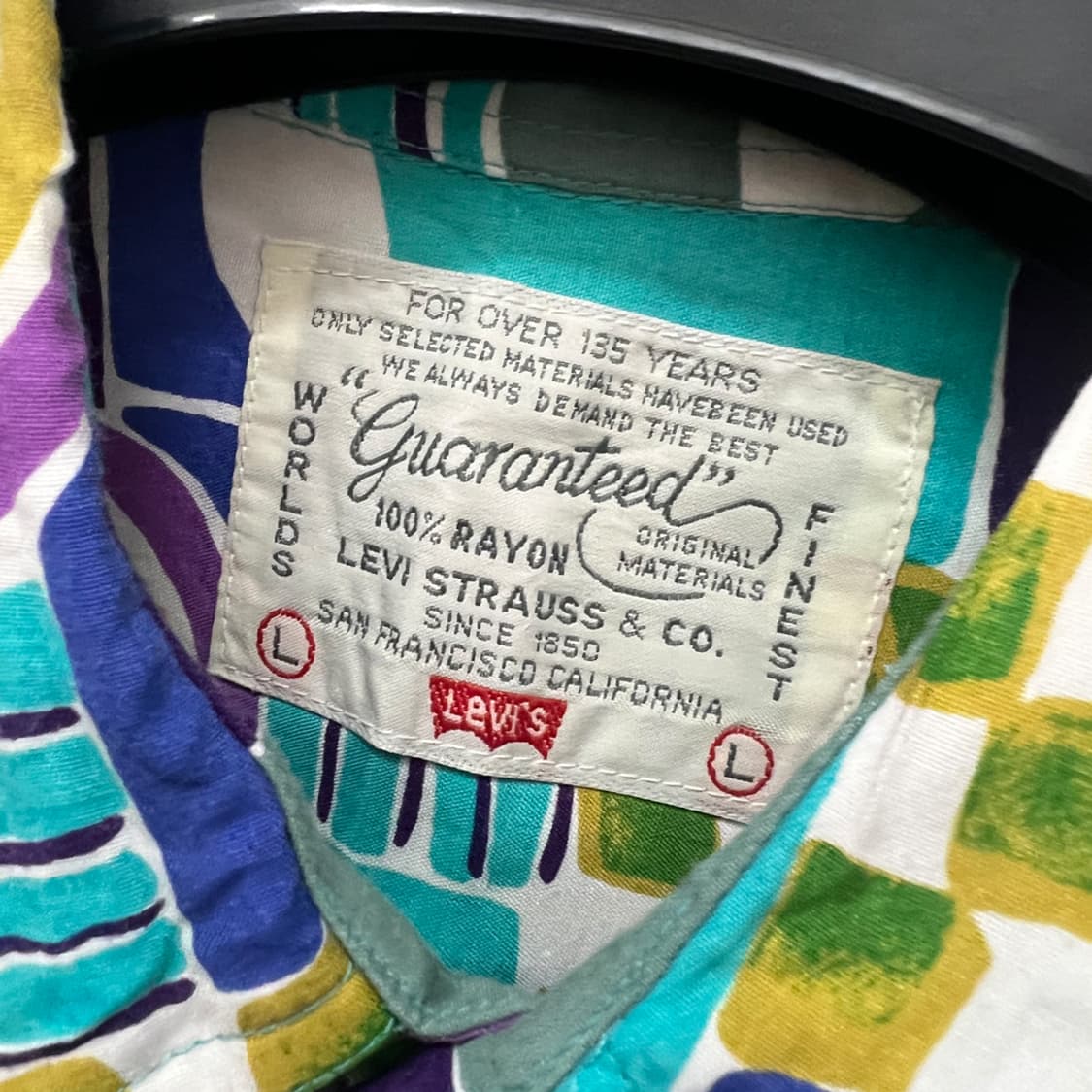 리바이스 레이온 빈티지 하와이안 반팔 셔츠 L 상품이미지4