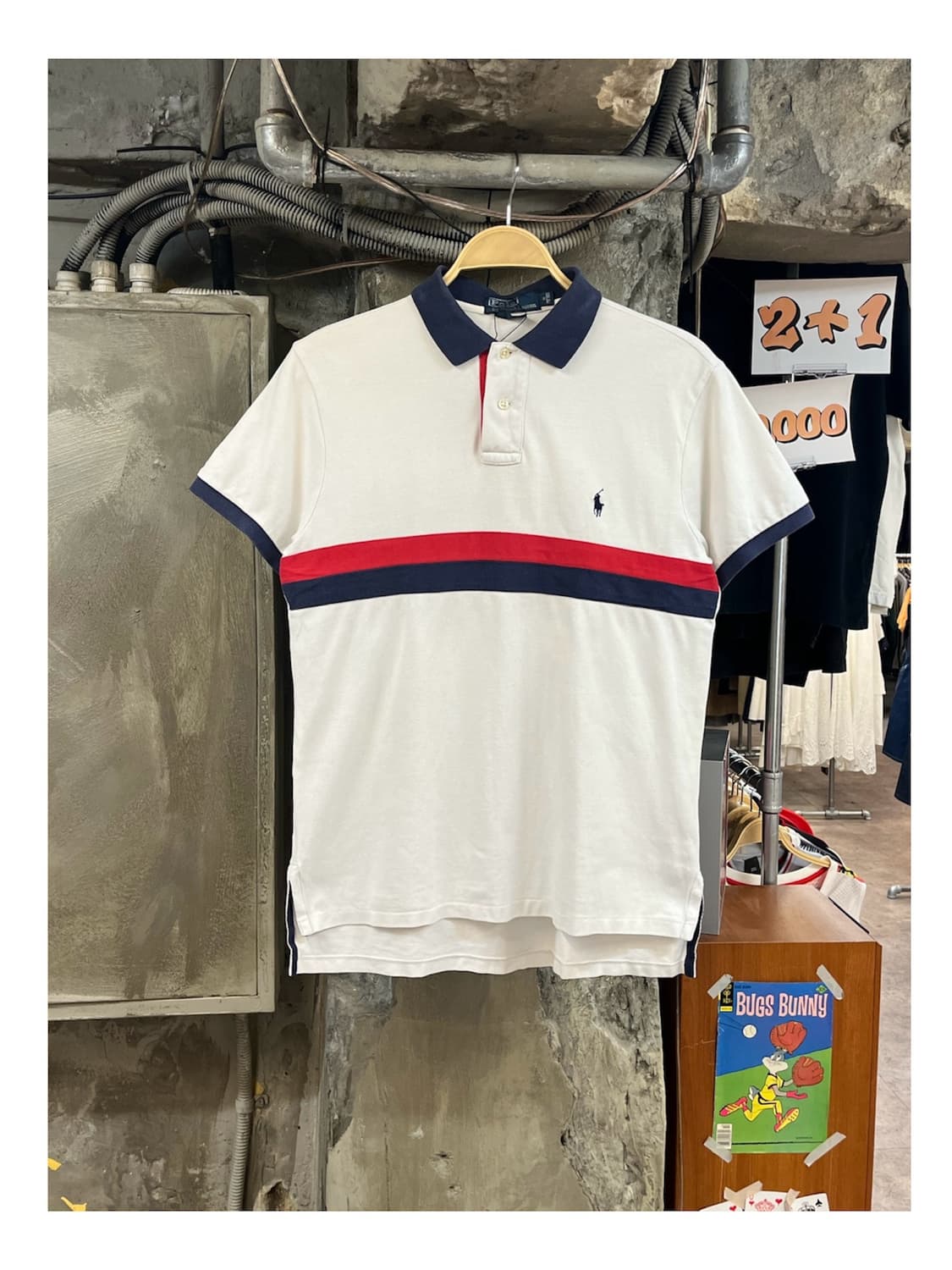 폴로 랄프로렌 배색 반팔 카라티 화이트 M #csz3898 상품이미지1