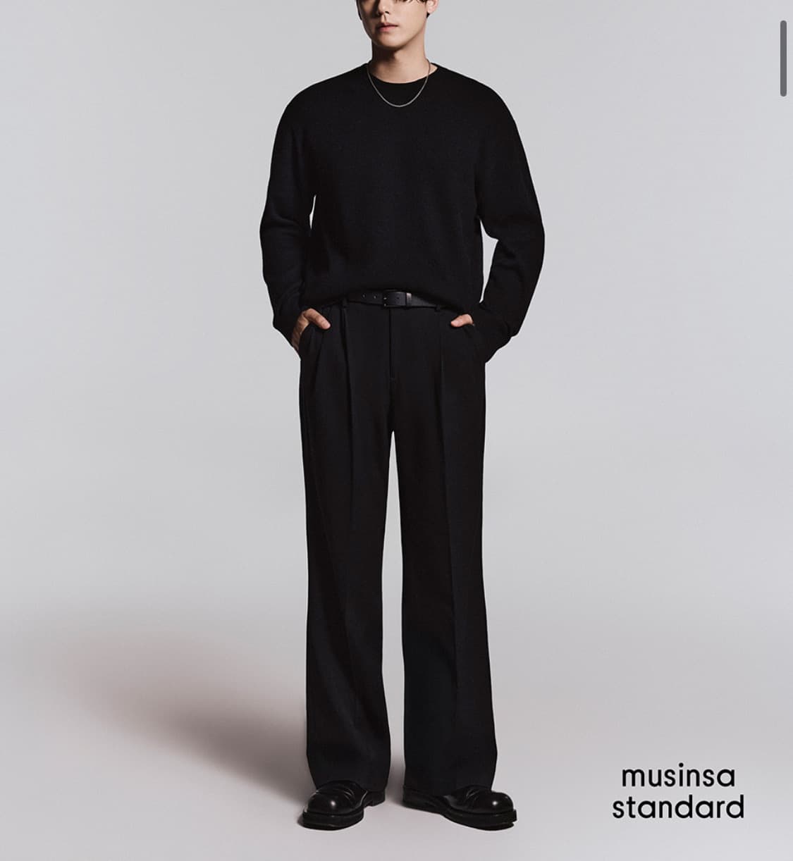 밴딩 와이드 슬랙스 34 (수트 셋업) 상품이미지3