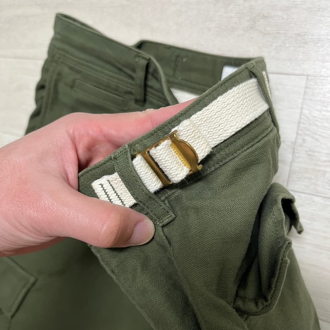 [1] 아워셀브스 백사틴 bdu 쇼츠 올리브 드랩 반바지 상품이미지7