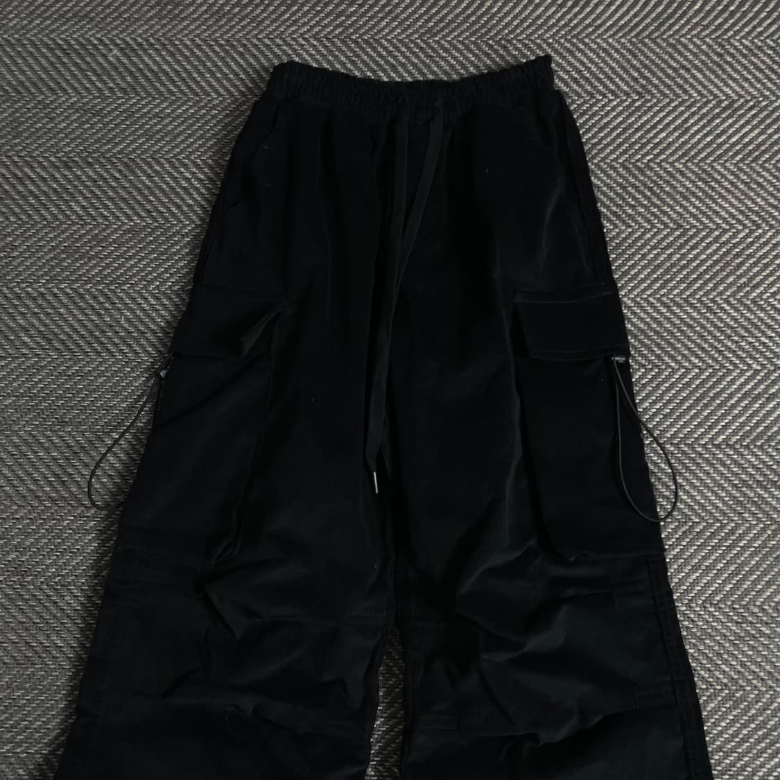 빈티지 코듀로이 블랙 스트링 카고 퍼티그 팬츠y 3702 상품이미지4