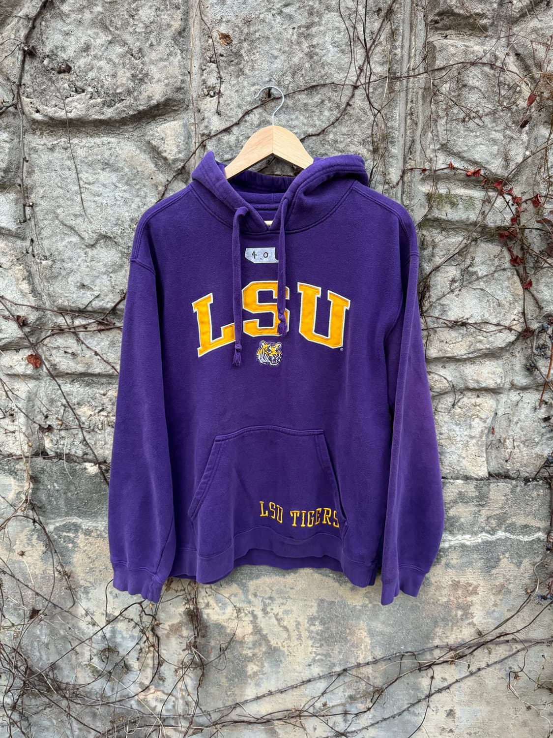 P2 usa 빈티지 러셀 컬리지 자수 후드티 후드 m 퍼플 상품이미지1